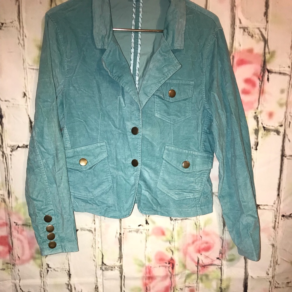 Velvet like blue blazer size xl